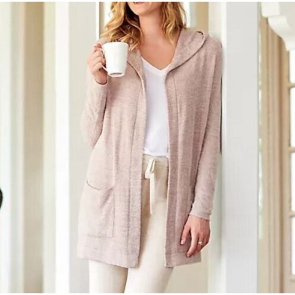 Barefoot Dreams CozyChic Lite® Relaxed Hooded in Taupe - XS/S - Picture 8 of 8